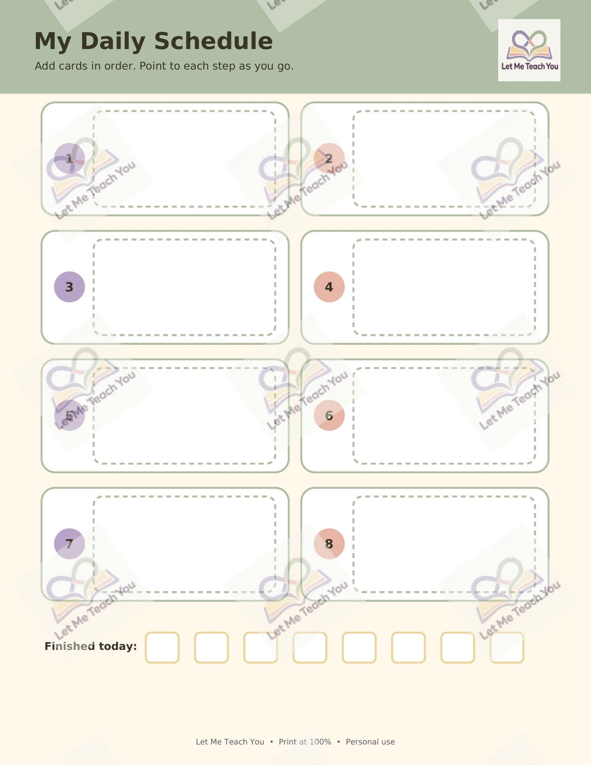 First-Then Board & Daily Visual Schedule (Free)