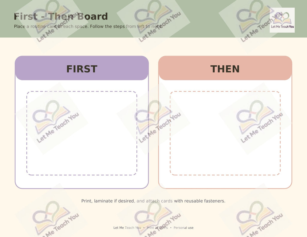 First-Then Board & Daily Visual Schedule (Free)