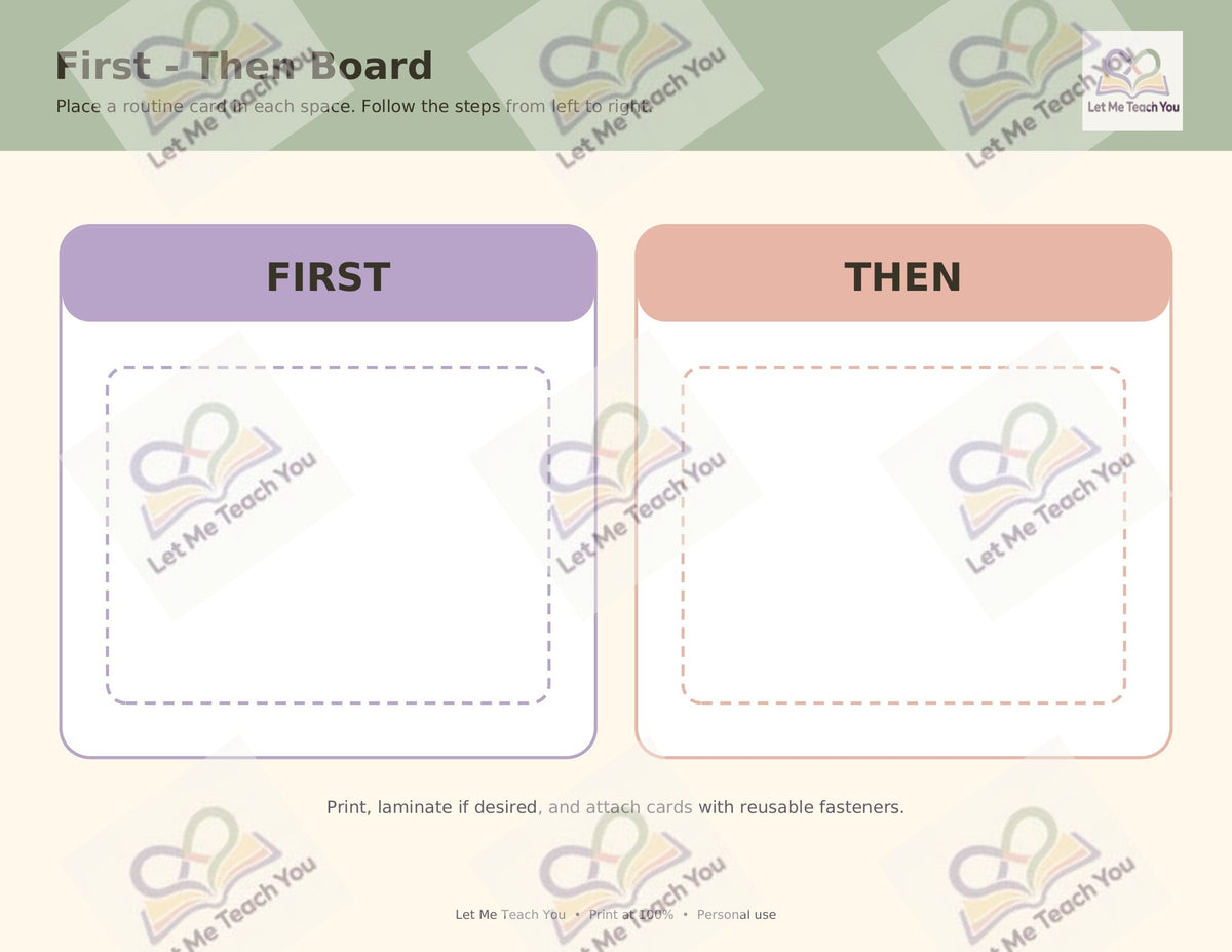 First-Then Board & Daily Visual Schedule (Free)