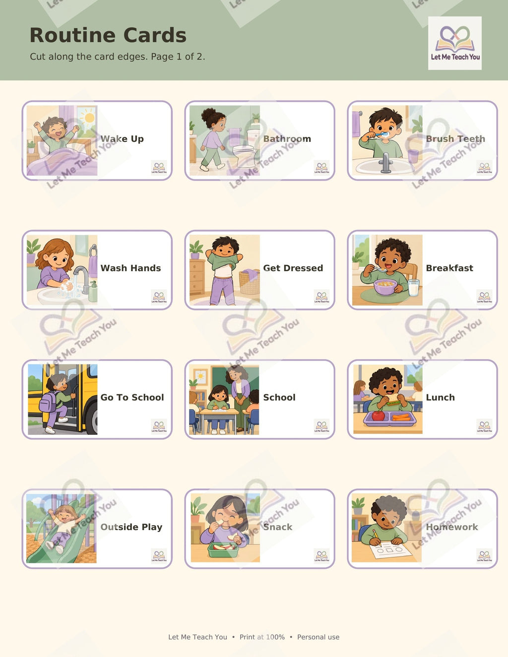 First-Then Board & Daily Visual Schedule (Free)