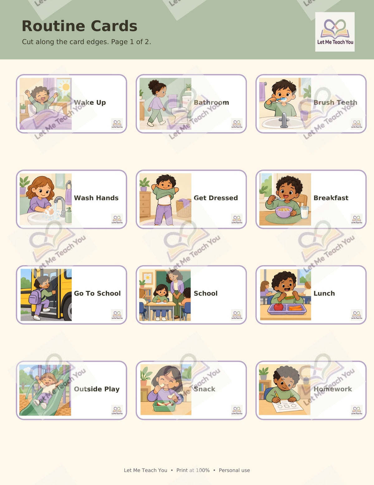 First-Then Board & Daily Visual Schedule (Free)
