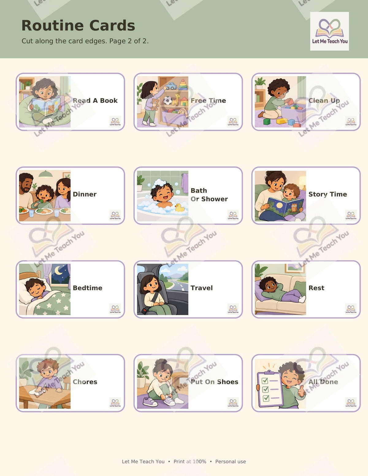 First-Then Board & Daily Visual Schedule (Free)